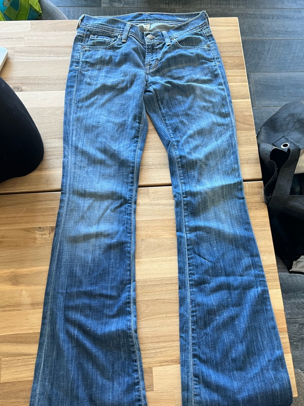 Citizens Of Humanity Blue Wide Leg Flare Jeans